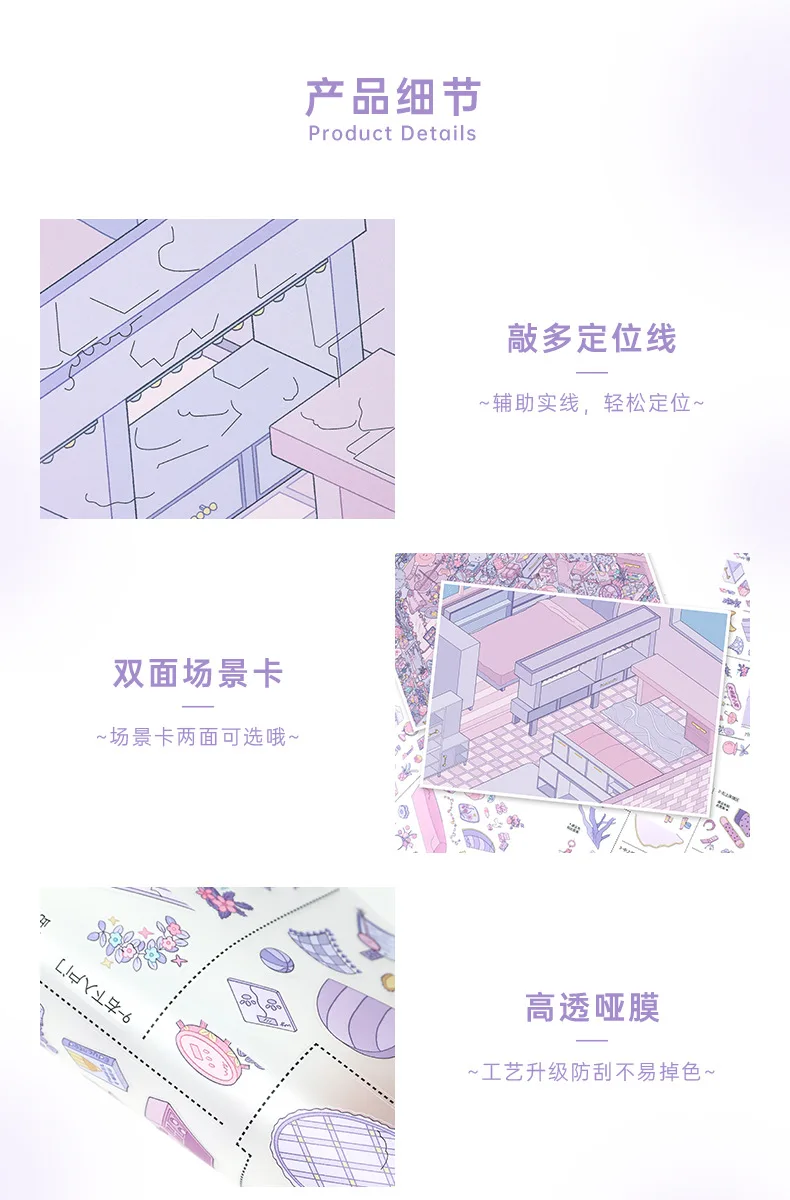 Kawaii Mein Zimmer 3D Meine Küche Landschafts-Aufkleber DIY Taschenhütten-Szene Festivalgeschenk – Detail 13