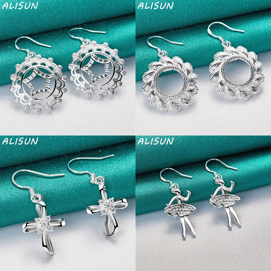 

ALISUN 925 Sterling Silver Geometric Drop Earrings For Women Charm Trend Birthday Gifts Fashion Party Fine Jewelry