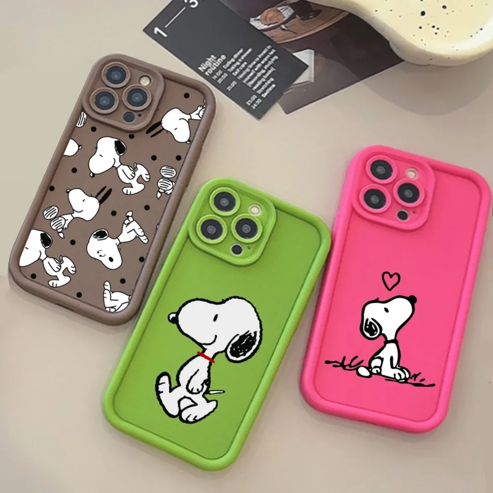 Cartoon Snoopy Dog Phone Case For Iphone 15 14 12 11 13 PRO MAX Plus Shockproof Back Cover