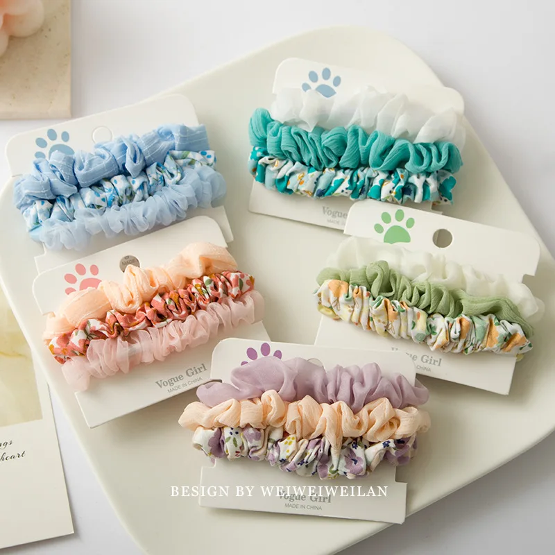 

Сетчатые резинки для волос, 3 шт., резинки для волос с петлей для девчачьего полотенца в японском стиле для хвоста