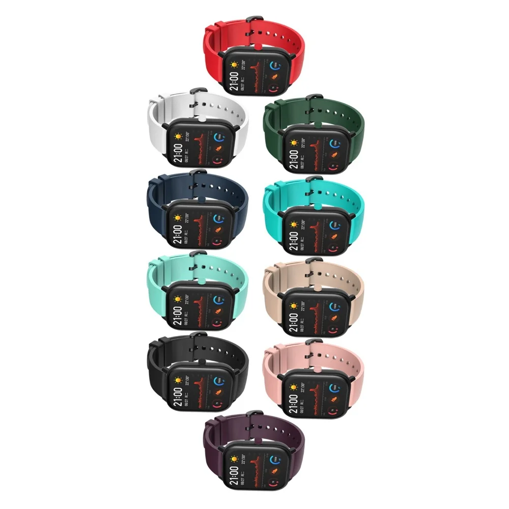

20mm Silicone Strap For Amazfit Active/GTS 4 2 Mini/GTS 3 2E Amazfit GTR Mini/42mm smart watches fashion pop Watchband Wristband