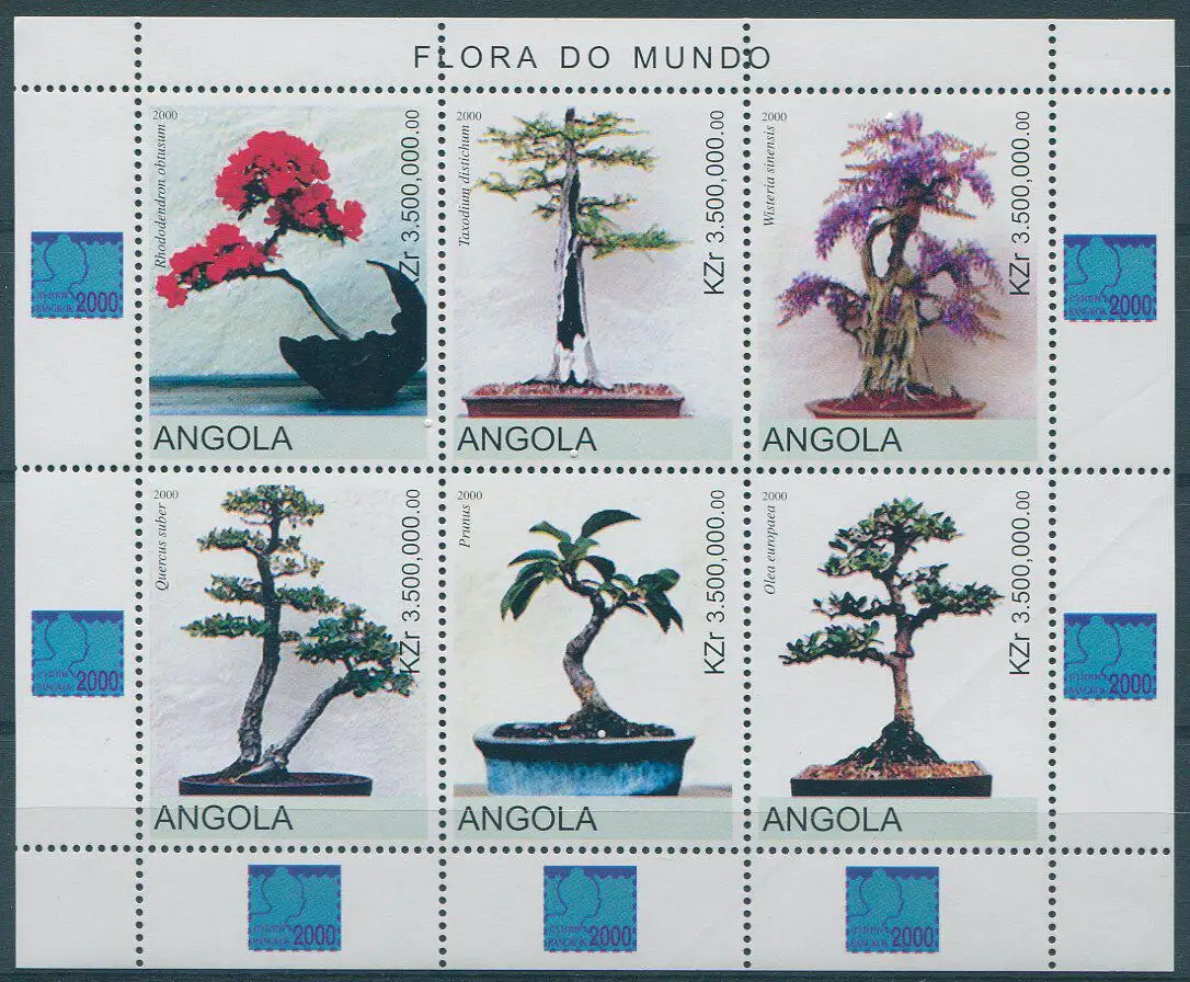 Angola Post Stamps Postage Year 2000 Plants Potted Flowers 1 Sheet 6 New Collectible Postage Stamps Material For Scrapbooking