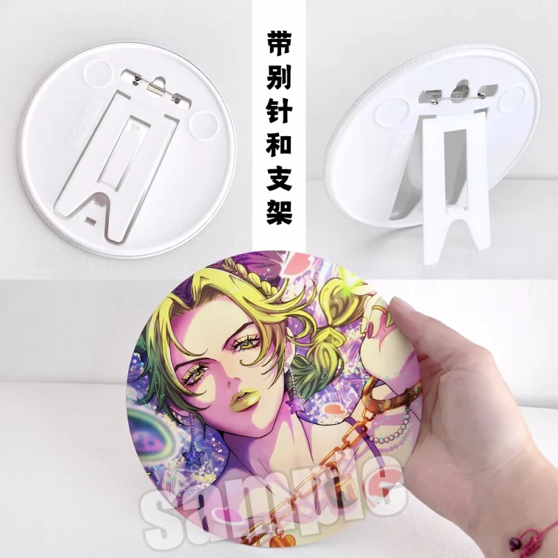 Anime JoJos Bizarre Adventure Kujō Jōtarō Big 16cm Badge Stand Figure Brooch Pins Bag Decorarion Cosplay Gift 7074