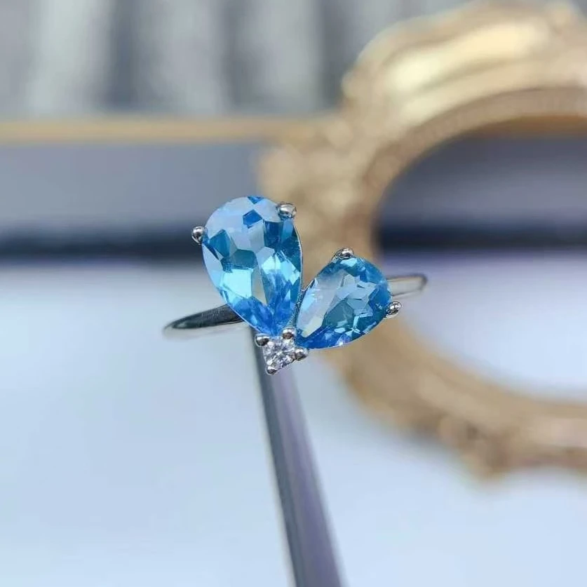 

925 Silver Designer Ring Natural Topaz Ring VVS Grade Light Topaz Silver Jewelry for Women
