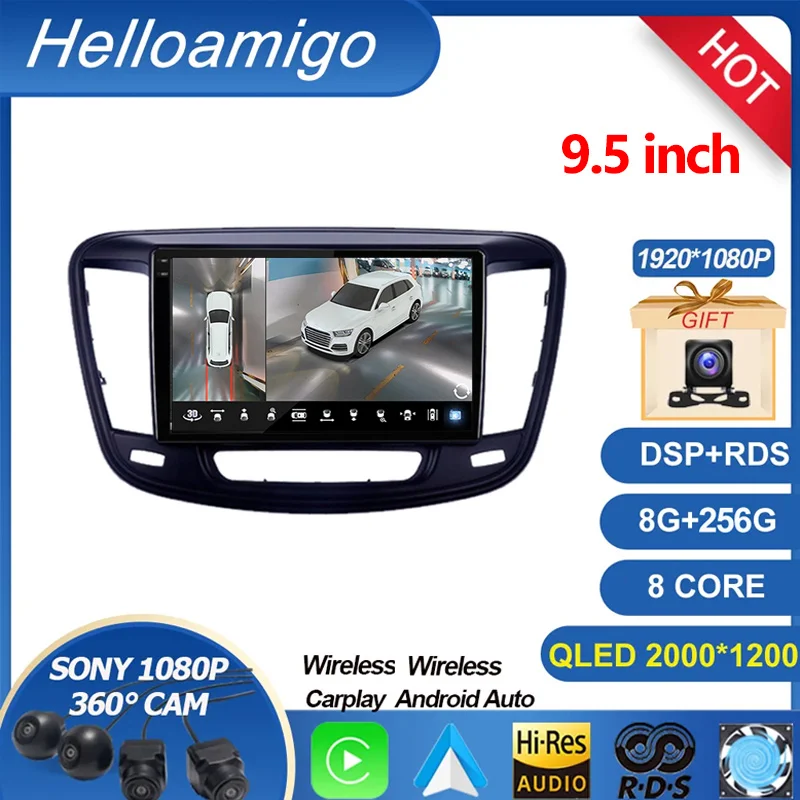 2K For Chrysler 200 200C 2015 - 2019 Android 13 Carplay Navigation Radio Video Player Car Autoradio Multimedia Screen Stereo