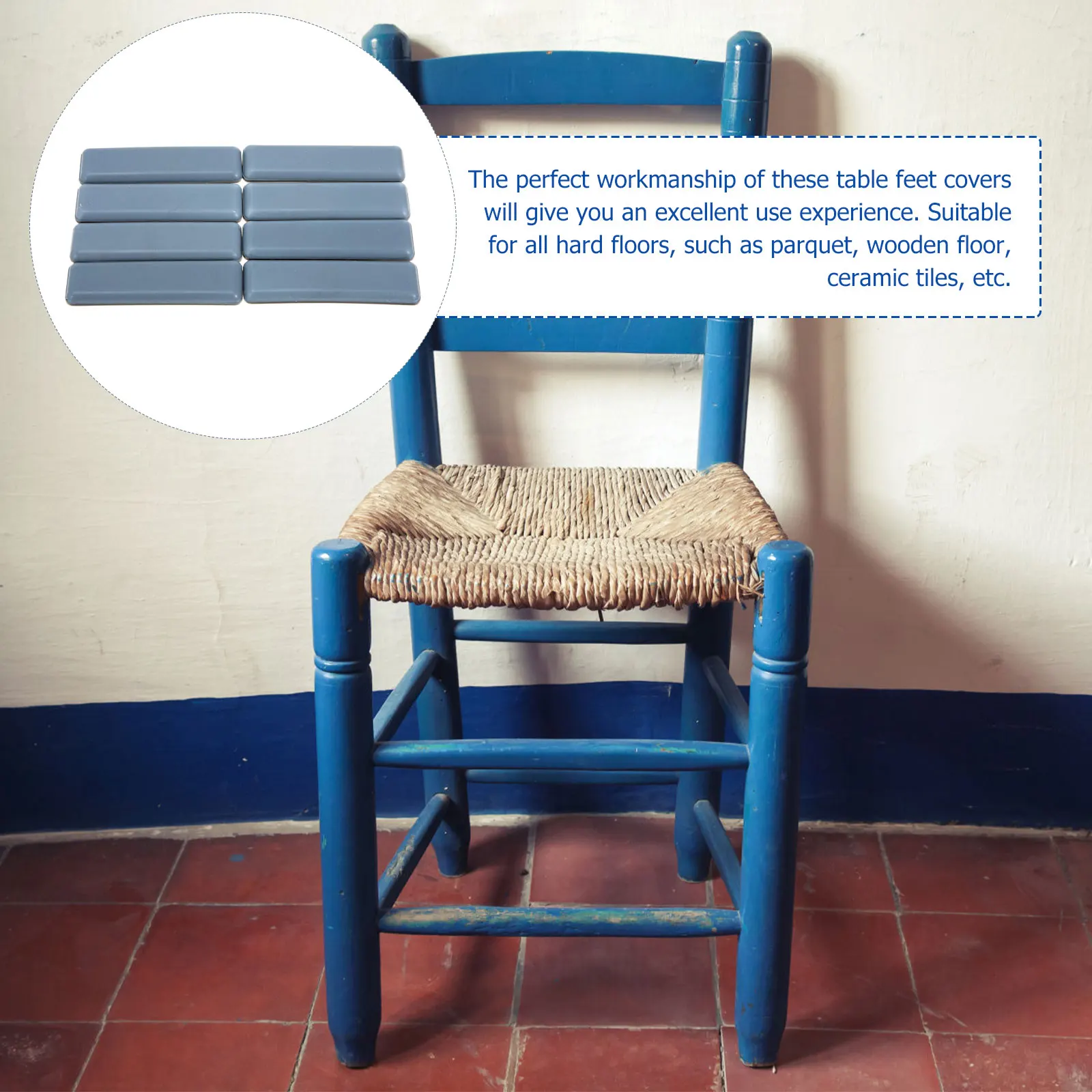 

8pcs Glide Pads Furniture Leg Protectors Floor Mat Chair Feet Covers Anti Skid Table Feet Caps U Shape for Home Office Hotel