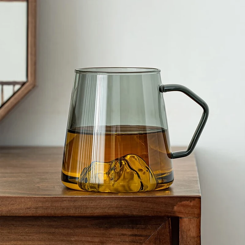 HeY LiLac 450ml Smoky Gray Heat-Resistant Borosilicate Glass Guanshan Cup - Light Tea Tasting Mug