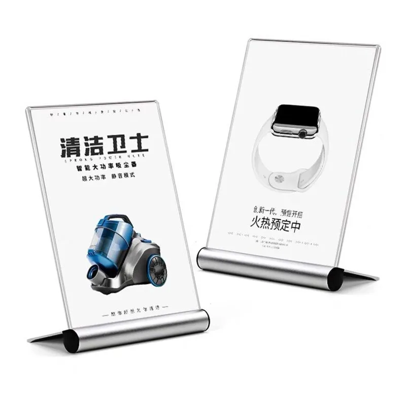 4 PCS A4 210x297mm Double Side Acrylic Sign Holder Display Stand Menu Paper Price List 8.5x11 Inch Photo Picture Poster Frame