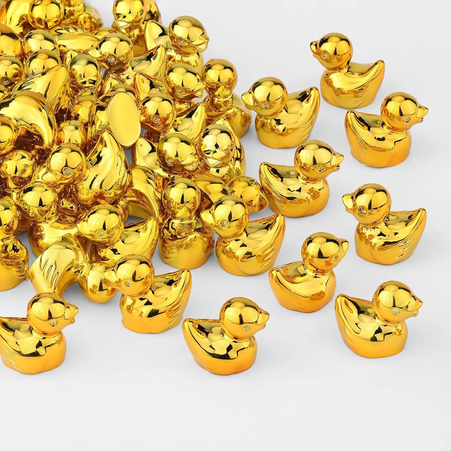Shiny Mini Statue Golden Duck,Home Decor Animal Sculptures ,Cake Decoration,DIY Craft Charms for Halloween Christmas Party Gift
