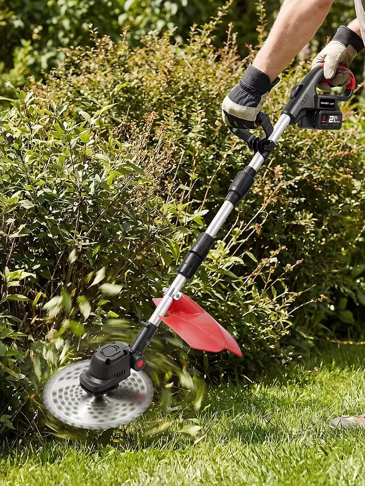 ONEVAN 9-Zoll Bürstenloser Elektrischer Rasenmäher Faltbarer Kabelloser Rasentrimmer Gartenschneider Elektrowerkzeug für Makita 18V Akku