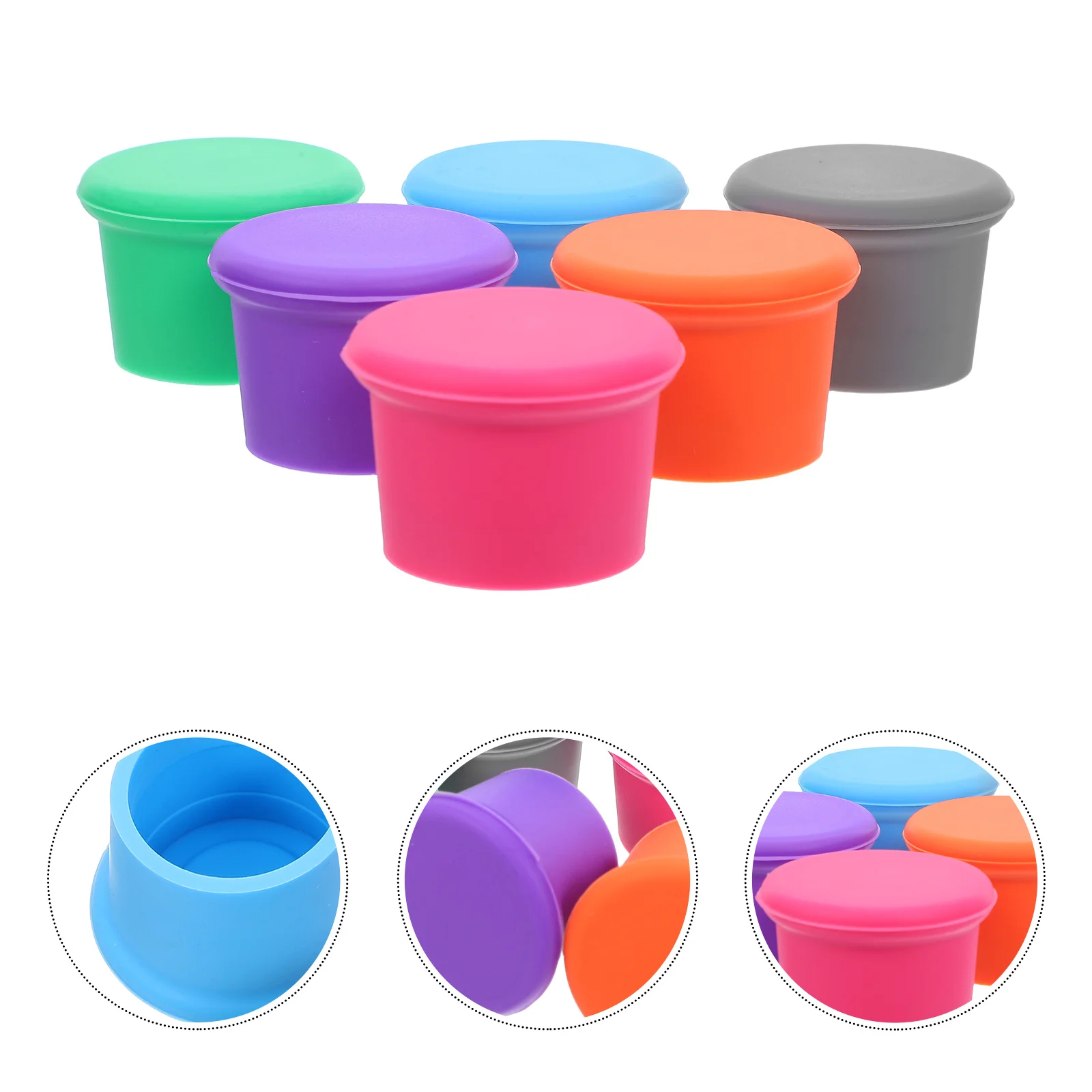 

6Pcs Silicone Wine Stoppers Flexible Fit Snugly Sealing Beer Soda Glass Bottles Bar Accessories Silicone Bottle Stopper