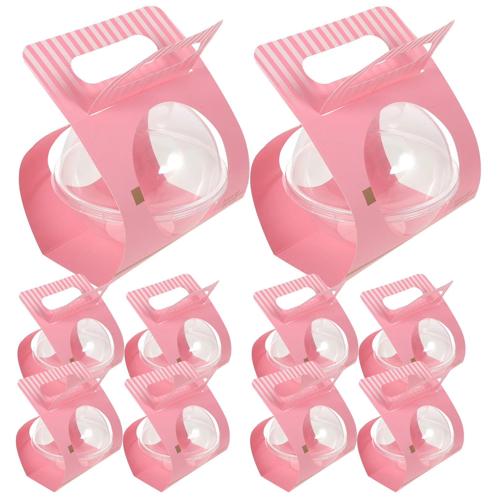 

10pcs Mousse Ball Packaging Box Round Cake Containers Disposable Plastic Transparent Pastry Storage Food Preservation
