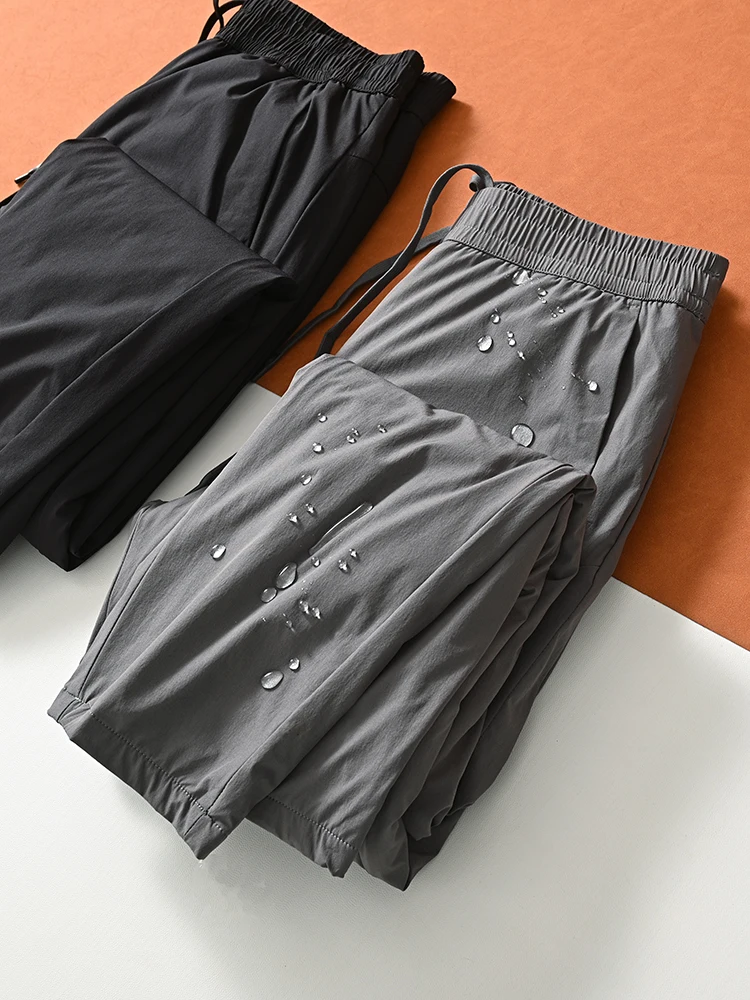 

Мужские пуховые брюки Thiened Du down, прямые свободные зимние уличные теплые ветрозащитные водонепроницаемые повседневные брюки