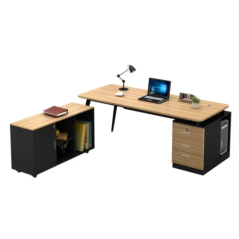 High-end Bookshelf Storage Office Desk Standing Shelf Drawers Executive Computer Desks Writing Computador Furnitures
