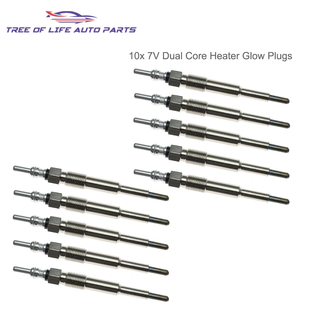 

10x 7V Dual Core Heater Glow Plugs For VW TOUAREG (7LA, 7L6, 7L7) 5.0 TDI 2007 2008 2009 2010 0250603021 N10591601 N 105 916 04