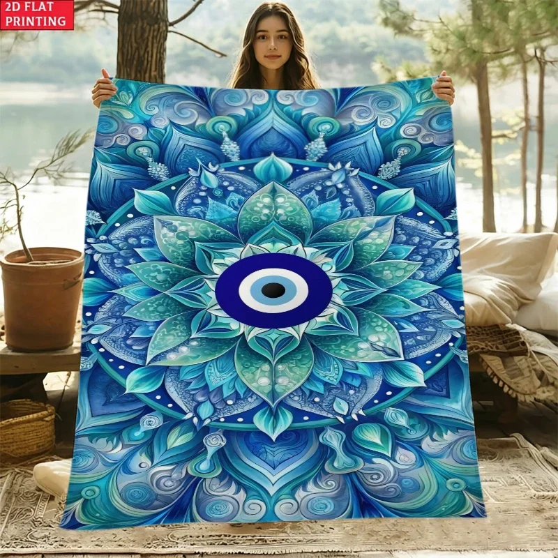 Blue White Tile Lemon La Dolce Vita Fleece Blanket For Mediterranean Bedroom Decor Lightweight Plush Throw Blanket Cover