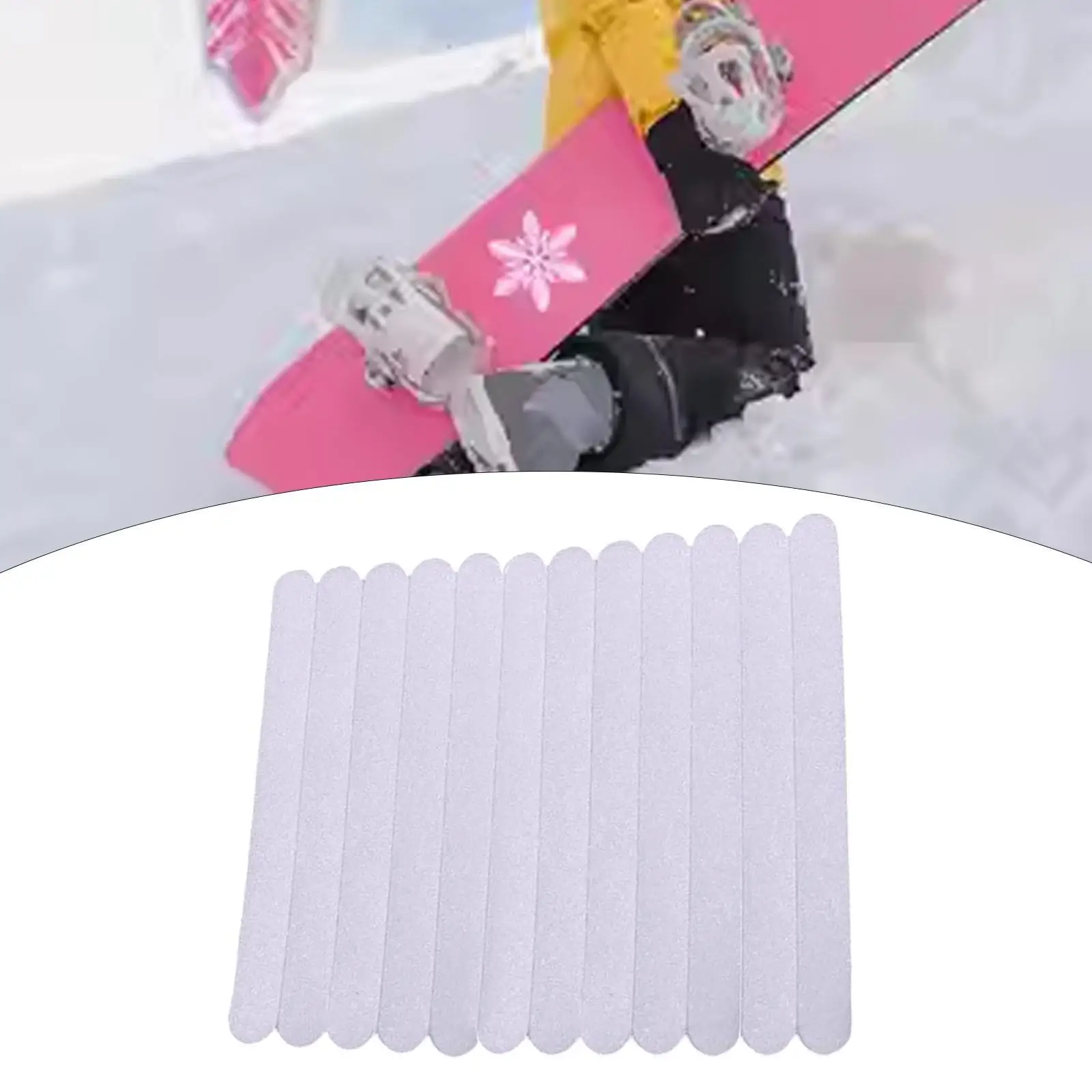 

12 Pieces Snowboard Non Slip Stickers for Men Women Multipurpose Textured Slip Resistant Treads Stomp Pad Mat Anti Slip Strips