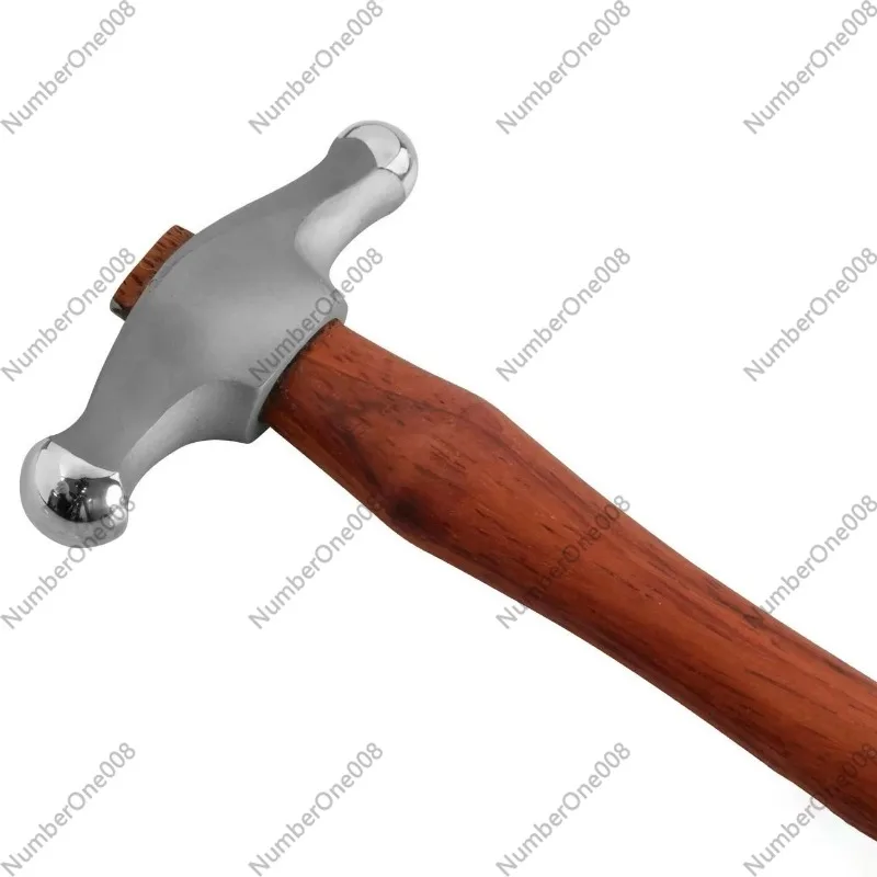Large Embossing Hammer 420 Stainless Steel Wooden Handle Jewelry Metal Texture Pressing Dome Tool
