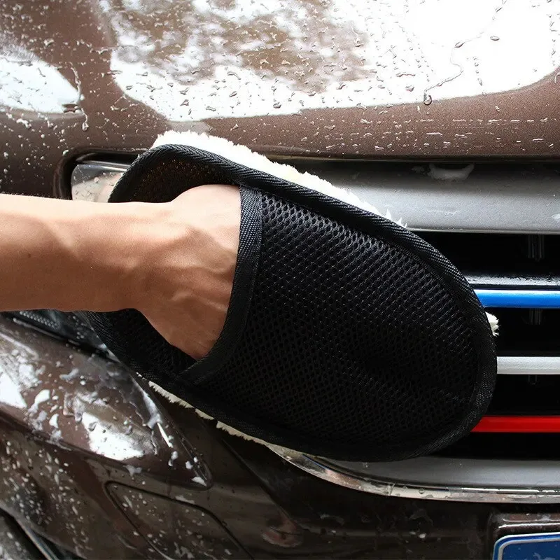 1Pcs Gute Mikrofaser Wolle Weiche Auto Auto Waschen Handschuh Reinigung Auto Reinigung Handschuh Motorrad Waschmaschine Pflege Autolack