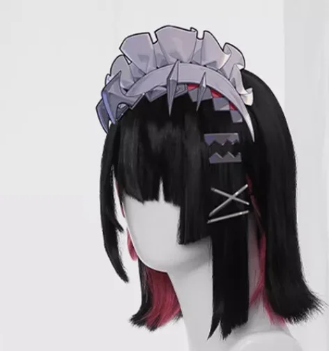 

Zenless Zone Zero Ellen Joe Cosplay Wigs 32cm Black Mixed Red Synthetic Hair