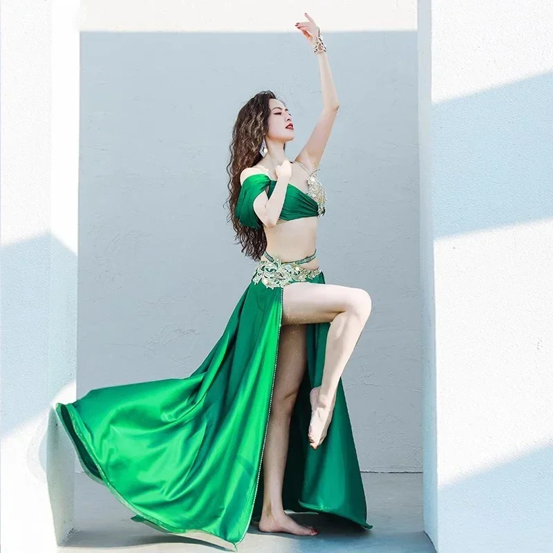ผู้หญิงอียิปต์ Belly Dance เครื่องแต่งกายชุด Popsong เต้นรําชุดกลุ่มการแข่งขันเครื่องแต่งกายแขน