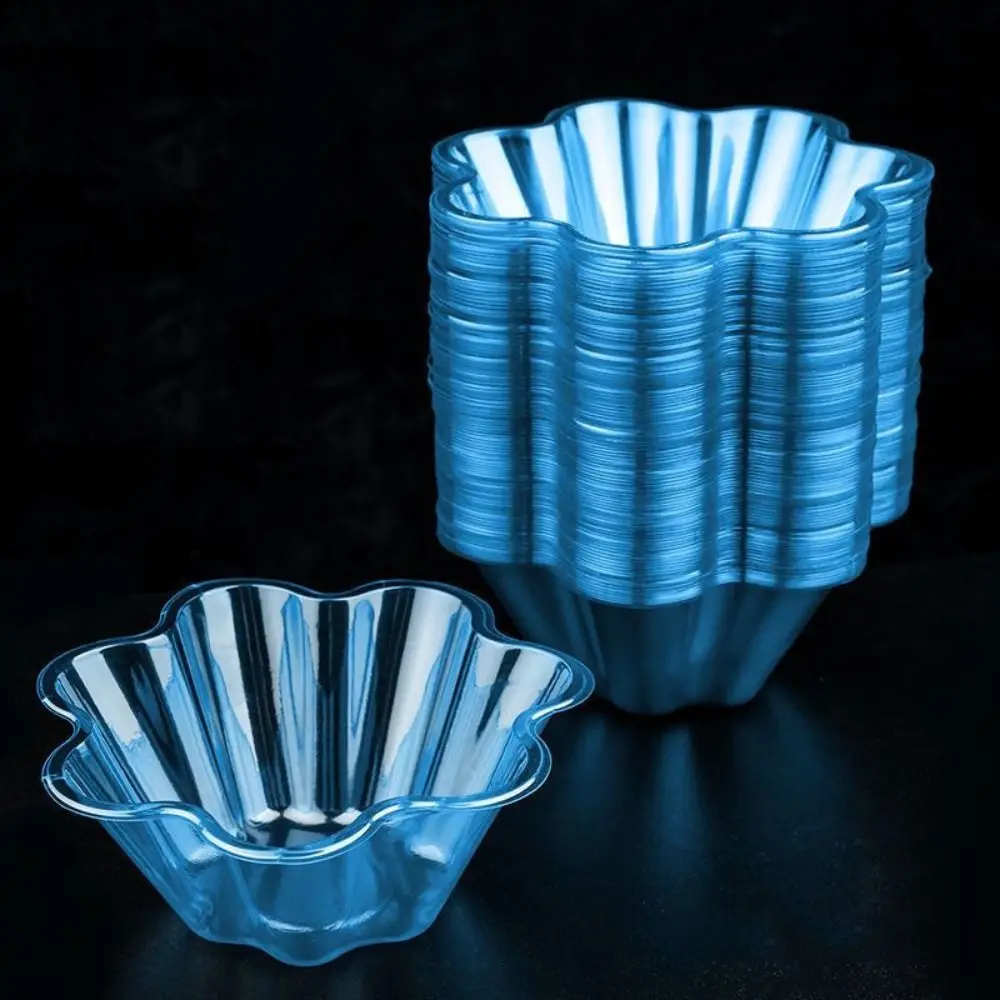 

50 Pcs Plastic Flower-Shaped Sundae Cup Transparent Disposable Ice Cream Bowls 250ml/300ml Thickened Dessert Serving Cups Yogurt