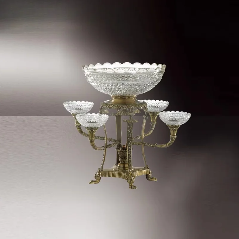 High-end luxury candlestick silver plate black touch decorative glass candlestick