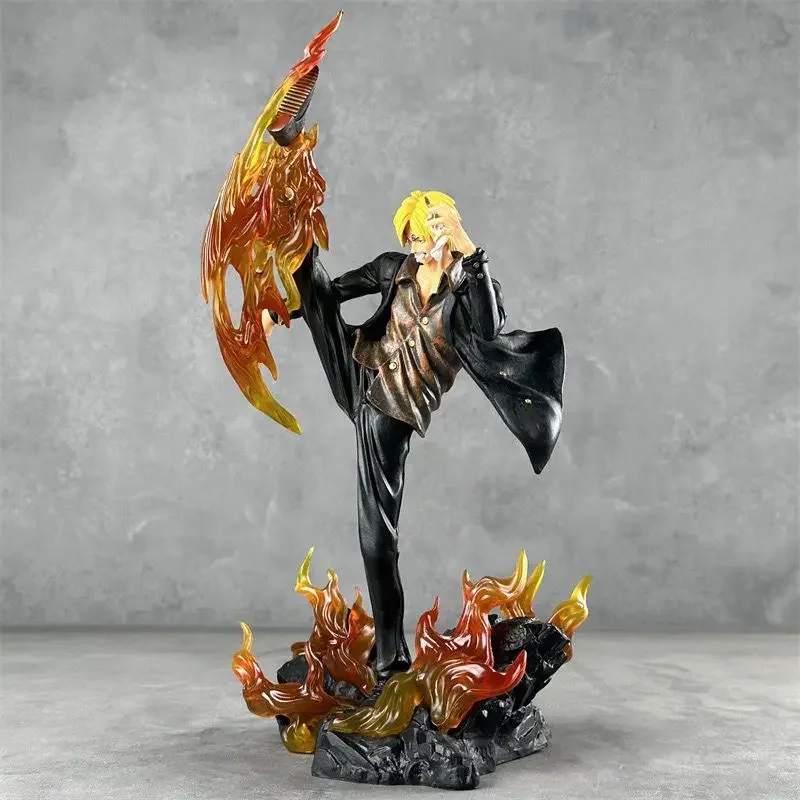 35 cm ONE PIECE Sanji Action Figure PVC Modell Anime Charakter Umgebende Ornamente Sammlung Desktop Display Geschenk Spielzeug