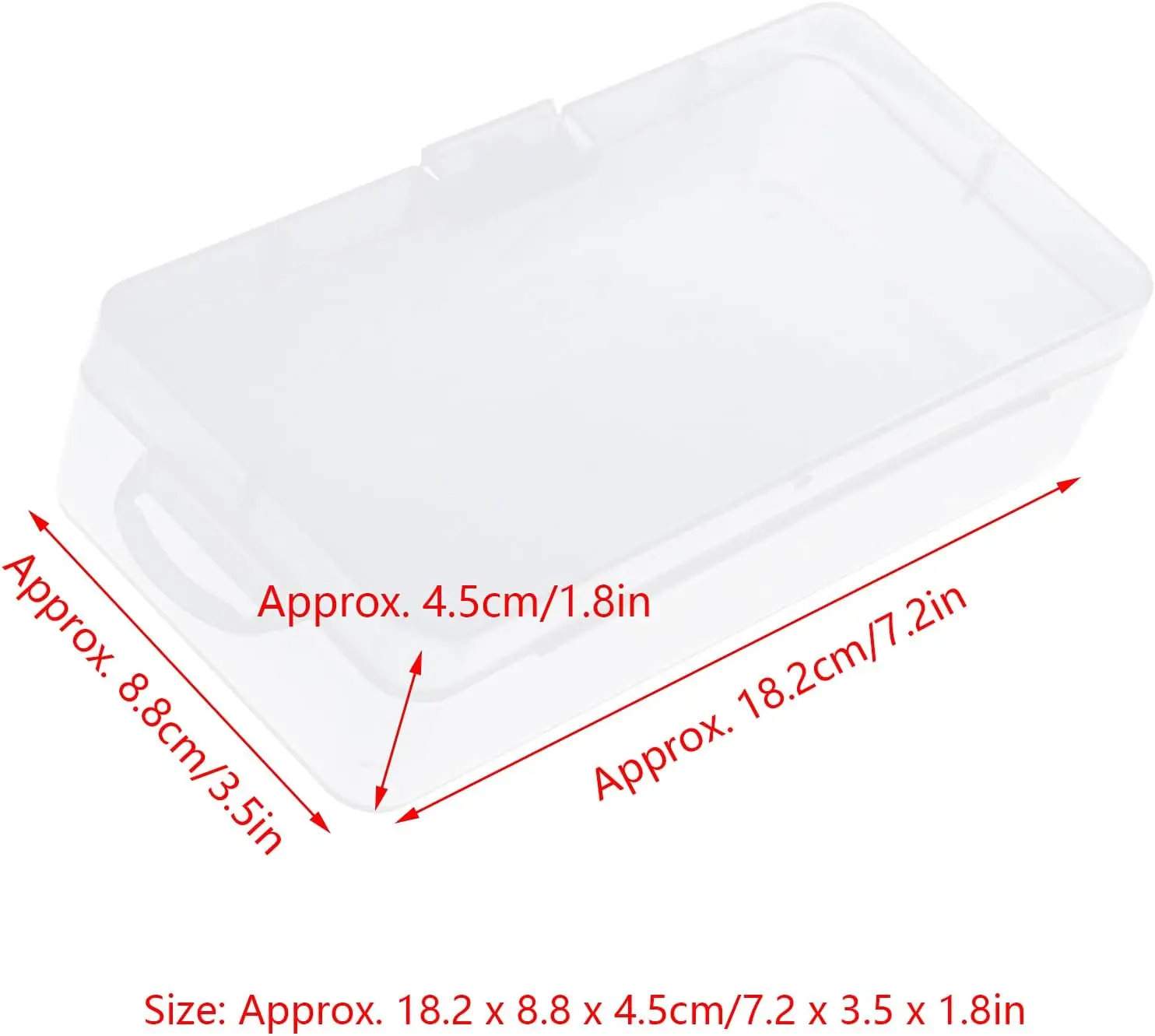 7.2 x 3.5 x 1.8in Rectangular Empty Mini Clear Plastic Organizer Storage Box White Lid with Clear Base for Small Items Other Cra