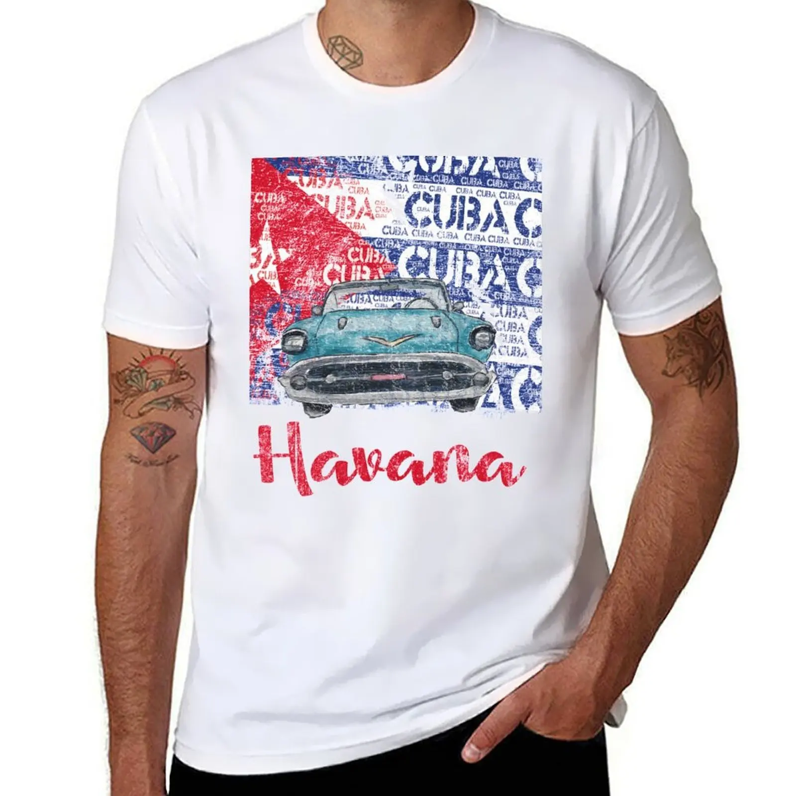 

Havana Cuba flag gift T-Shirt t shirt man cotton man t shirts graphic T-Shirt