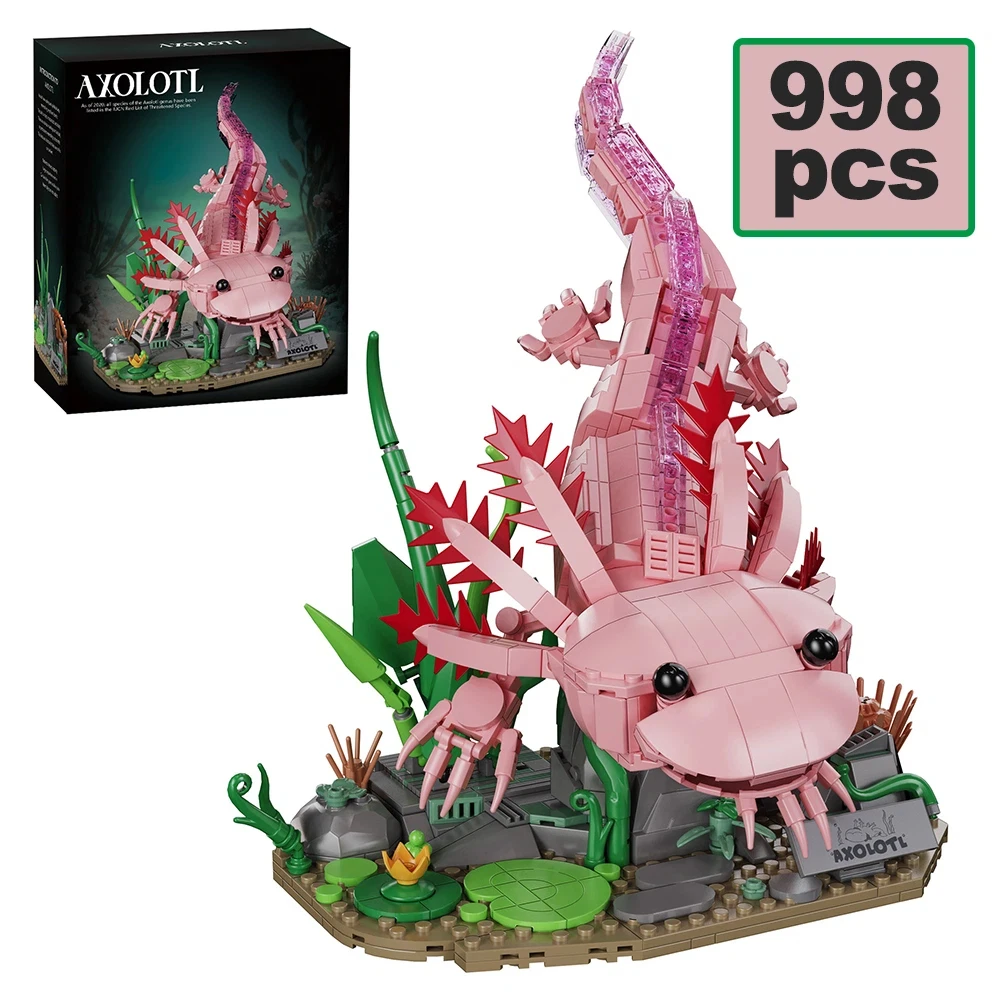 

998PCS MOC Creative Aquatic Amphibian Axolotl Model Building Blocks Construction Bricks Educational Toy Gift for Children Adult