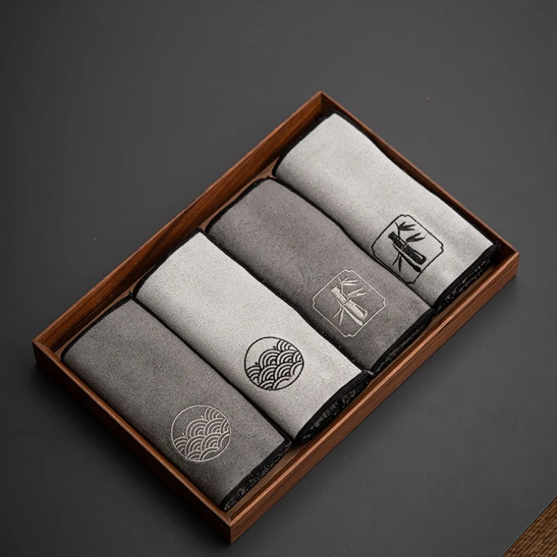 Water Absorption Tea Towel Tea Cloth Thickened Coffee Table Cloth Zen Teaware Towel Cotton Linen Rag Pad Tea Table Accessories