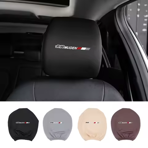 Car Headrest Cover Soft Seat Headrest Cover Auto For Honda Mugen Civic TYPE-R Accord Fit Jazz CRV BRV HRV Insight Pilot Passport