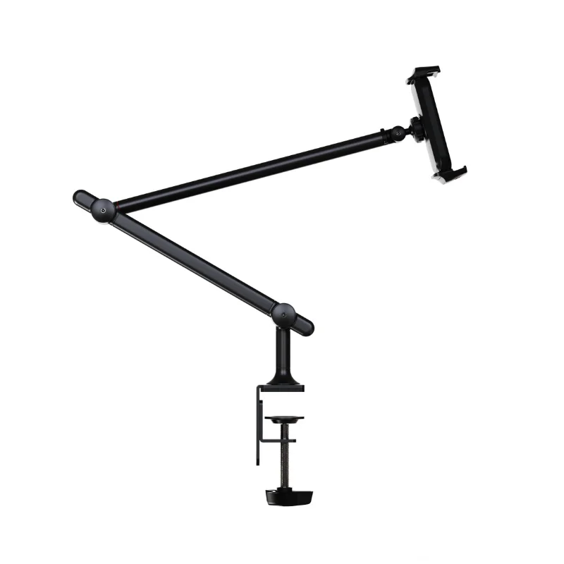 Height Adjustable Tablet PC Stand 360 Rotation SPCC Metal Clamp Black White For 4.7-12.9 Inch