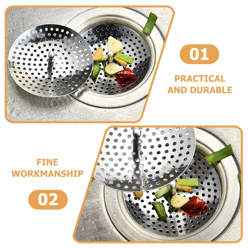 6 قطعة مصفاة حوض المطبخ الفولاذ المقاوم للصدأ استنزاف تصفية حواف ناعمة ل بالوعة القمامة مصفاة سلة المرشح المطبخ #2