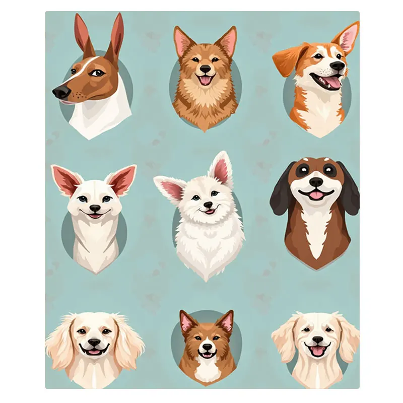 1 шт. фланелевое одеяло с милыми собачьими лицами, уютное одеяло для любителей домашних животных-мягкое и теплое одеяло