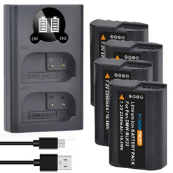 DMW-BLK22 Battery/ Dual Bay Battery Charger for Panasonic DMW-BLK22E and Lumix DC-S5, S5 II, S5 IIX, GH6, GH5 II, DC-S5KK S5M2X