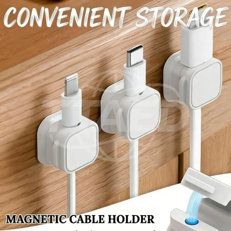 Magnetic Cable Clip Cable Holder,Adhesive Wire Keeper Cord Cable Organizer ,Usb Charging Line Winder for Office Desktop Home