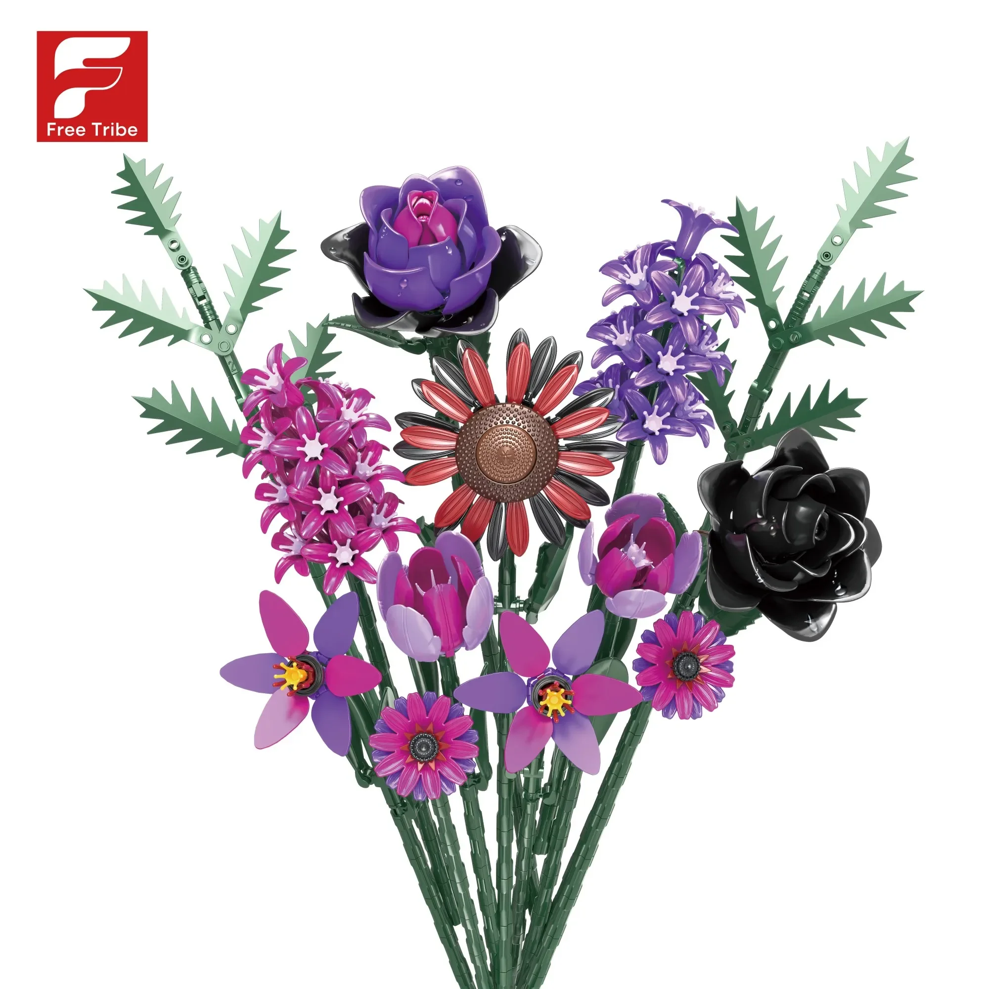 

614PCS Gothic Flower Bouquet Building Blocks Romantic Flower Model Bricks Home Decoration Kids Educational DIY Toys Holiday Gift