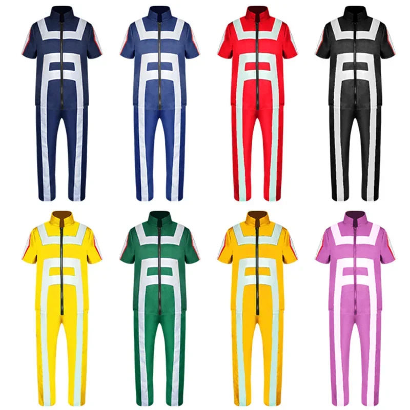 

New Cosplay Costume My Hero College school uniform set Anime Halloween Gymnastic clothes Summer Short Sleeve Suit 8 Colors