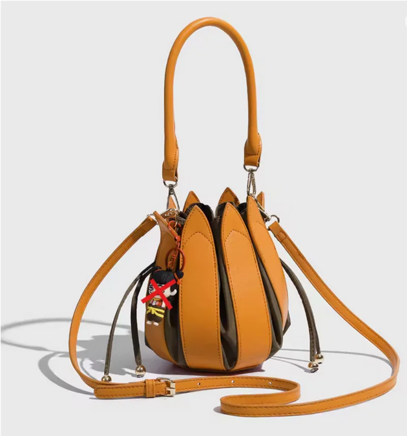 

Lotus lantern bag, large-capacity high sense of small bag, fashionable and versatile multi-functional shoulder cross-body bag