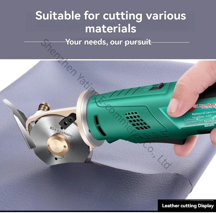 Charging Scissors Cutting Machine, Handheld Round Knife Clothing Lithium Battery Scissors Fabric Cutting Leather Cutter