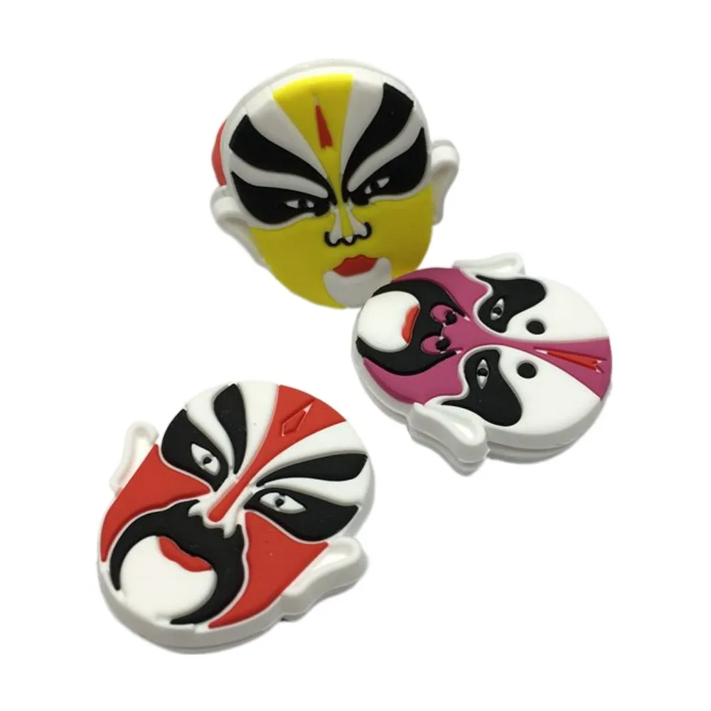 Peking Opera Mask Tennis Shockproof Absorber Chinese Style Anti-Vibration Tennis Racquet Shock Absorber Silicone