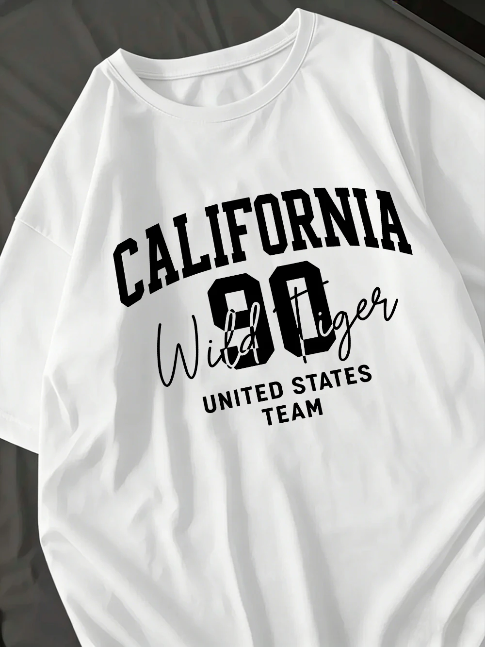 California 90 Wild Tiger Printing T-Shirts Womens Summer Tops O-Neck Soft Short Sleeve T Shirts Basic Clothes