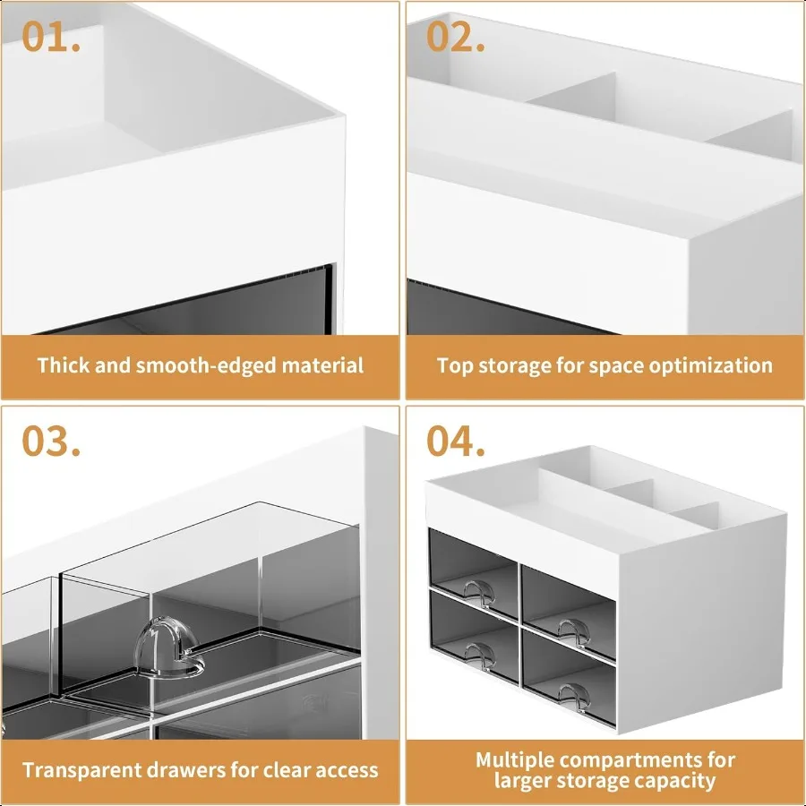 منظم أقلام مع 4 أدراج حامل أقلام رصاص متعدد الوظائف لمنظمي المكاتب والإكسسوارات مع 4 مقصورات + درج