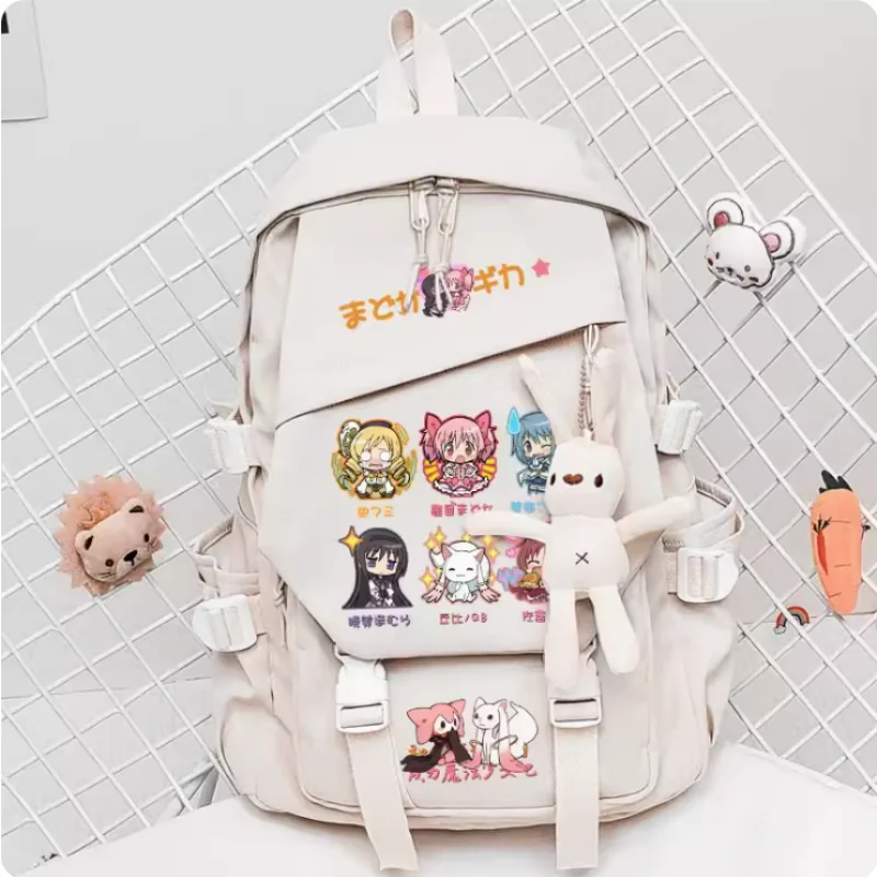 Puella Magi Madoka Magica Kaname Madoka Schoolbag Backpack High-capacity Computer Casual Shoulder Bag Student Messenger Bag 2276