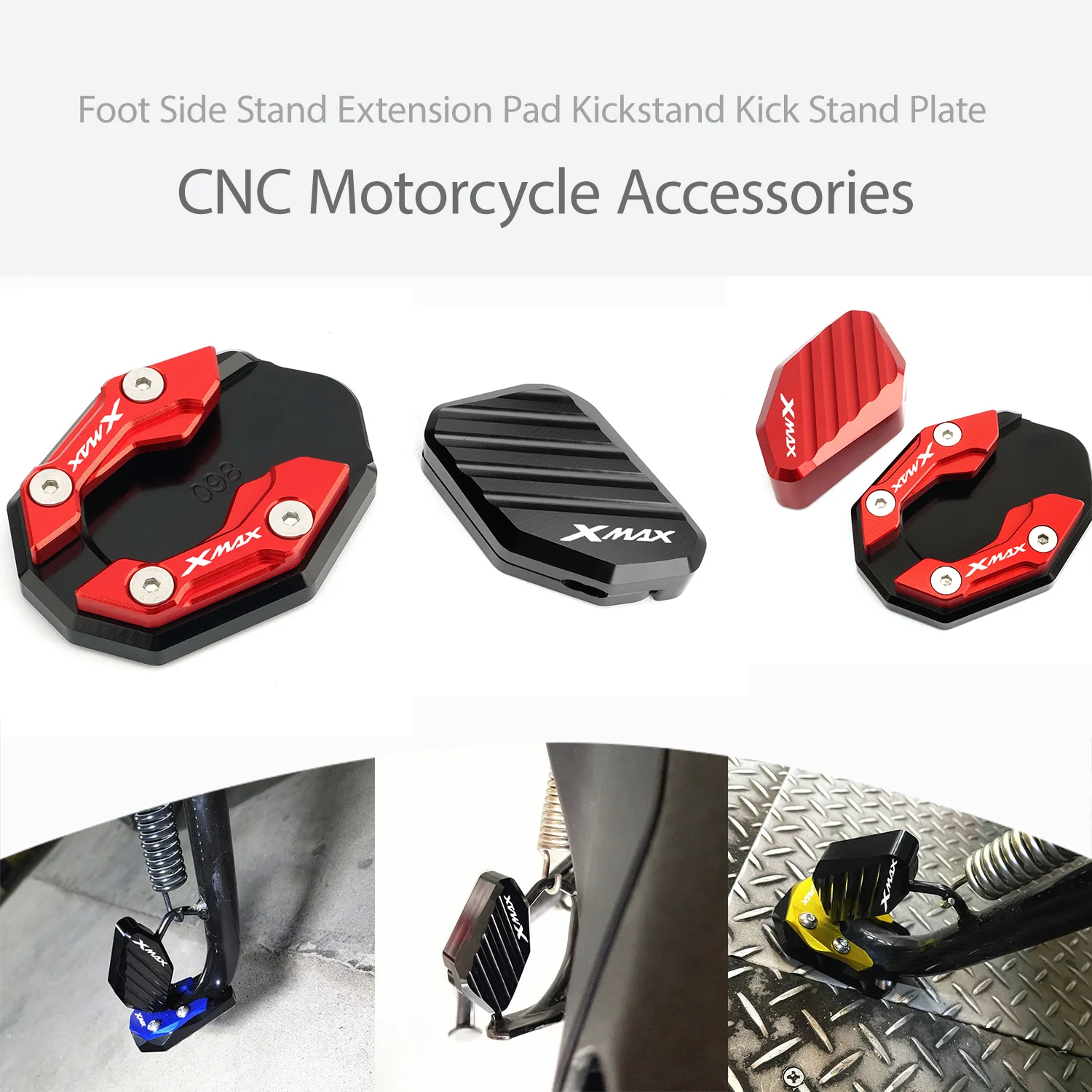 

For YAMAHA XMAX300 R15 V3 V4 MT15 XMAX125 XMAX 300 250 125 Motorcycle Foot Side Stand Extension Pad Kickstand Kick Stand Plate