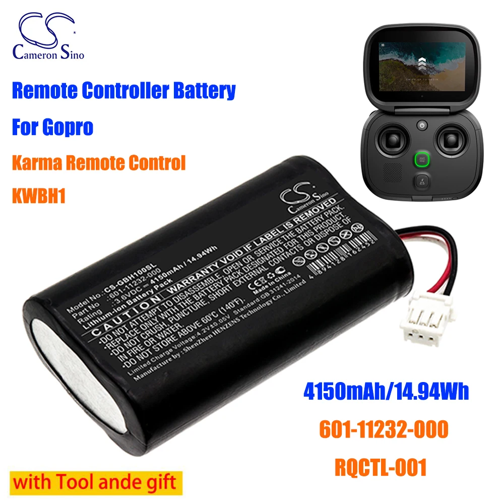 

CameronSino Remote Controller 4150mAh/14.94Wh Battery 601-11232-000 RQCTL-001 for Gopro Karma Remote Control KWBH1