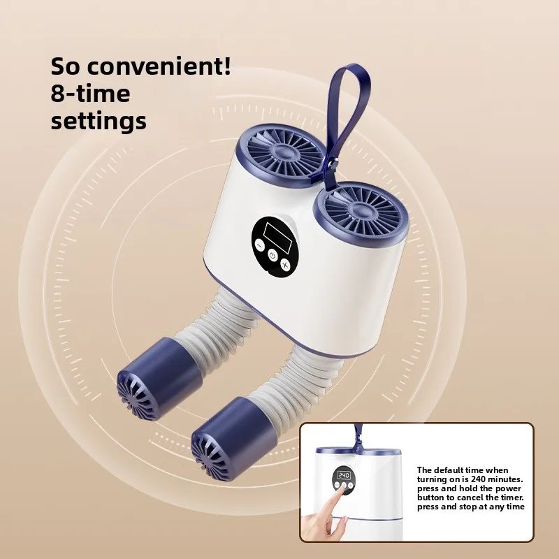 مجفف أحذية ذكي للتجفيف السريع بالهواء الدافئ للاستخدام المنزلي، مجفف أحذية صغير قابل للسحب وإزالة الروائح الكريهة