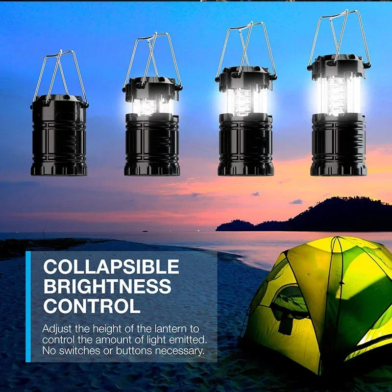 Portable Camping Lantern Hanging Tent Light Collapsible LED Lightweight Flashlight Emergency Linternas For Hiking Camping